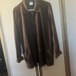 FINAL MARKDOWN Harve Benard Brown Button-Up shacket
16